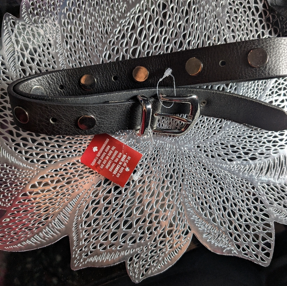 Izette Black Studded leather Belt